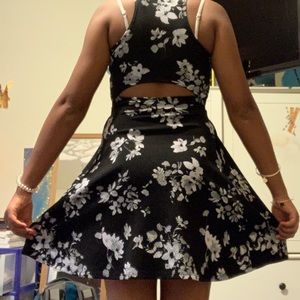 Black flower dress
